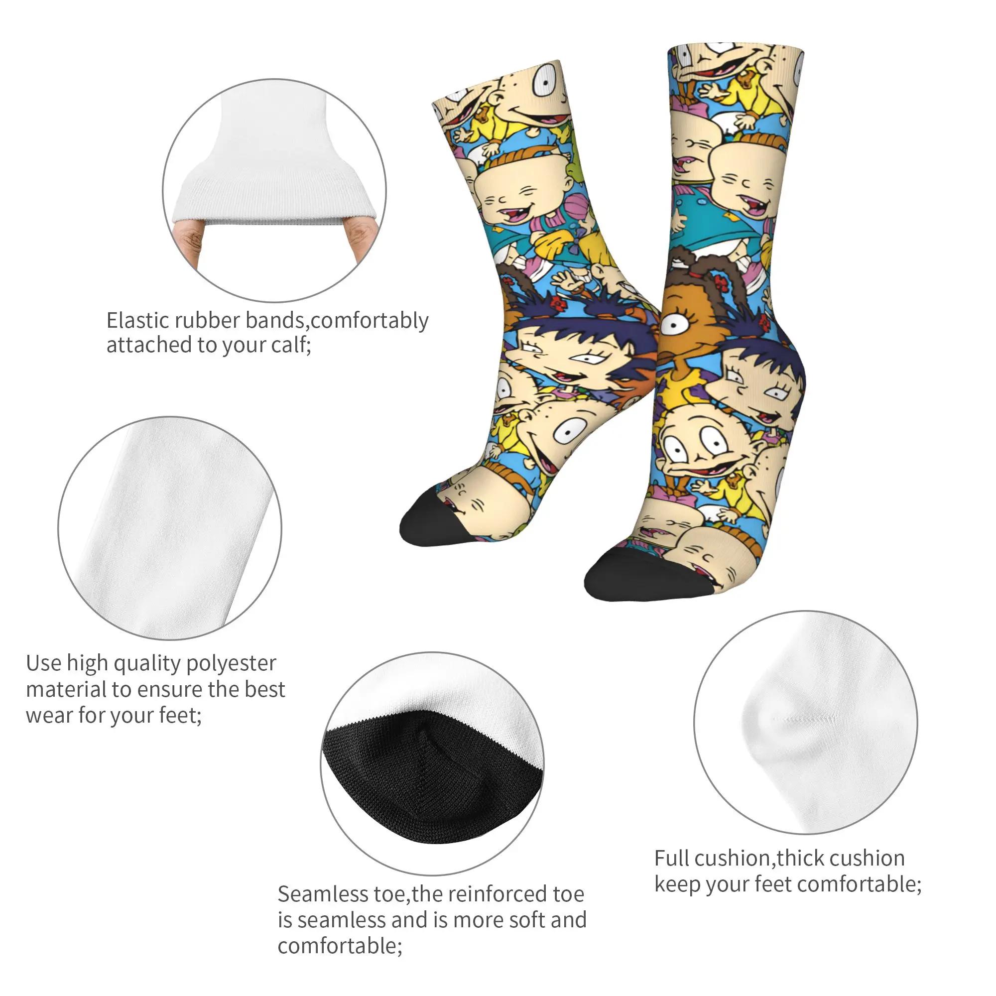 R-Rugrats 90s إحياء شخصية الجوارب جوارب الربيع الكورية الرجال تنفس الجوارب تصميم تسلق مكافحة العرق الجوارب