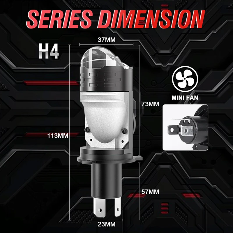 H4 ثنائية LED جهاز عرض صغير لين سيارة العلوي Canbus H4 مرحبا/لو شعاع لمبة مع مروحة تربو 5500 واط عالية الطاقة للسيارات دراجة نارية 12 فولت 24 فولت