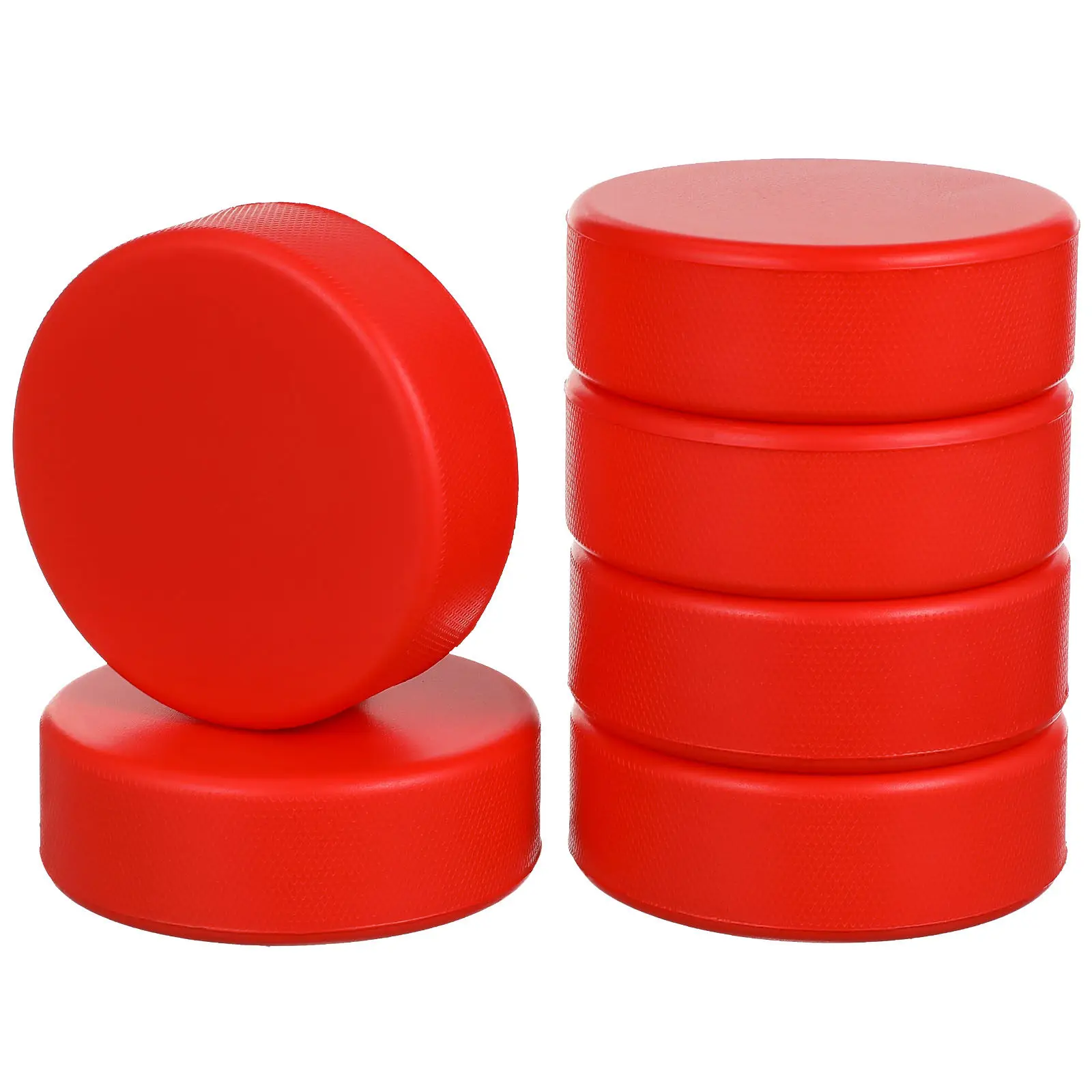 

6Pcs PU Coated Foam Ice Hockey Pucks Gentle Lightweight Training Pucks Ideal for Kids Beginners Stick Control Passing Drills