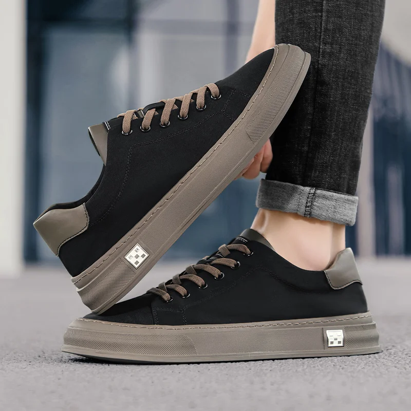 High-quality Classic Casual Sports Shoes 2024 Spring New Anti-slip Lace-up Men's Shoes Comfortable Thick-soled Trendy Shoes