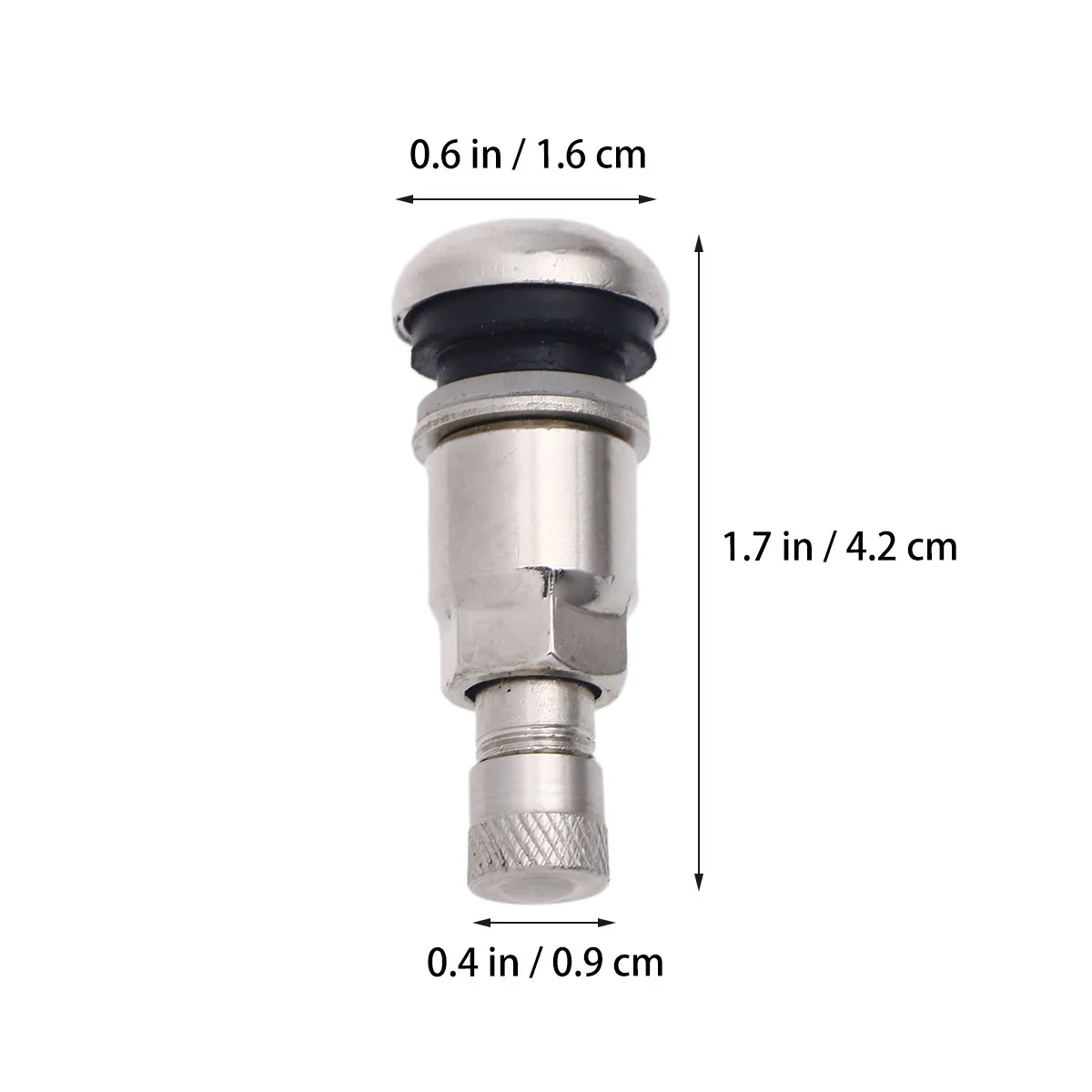 4Pcs Robust Snap-in Tyre Stems Premium Rubber Cap Steel Base Brass Core for Automobile Motorcycle Bicycle Tire Air Seal