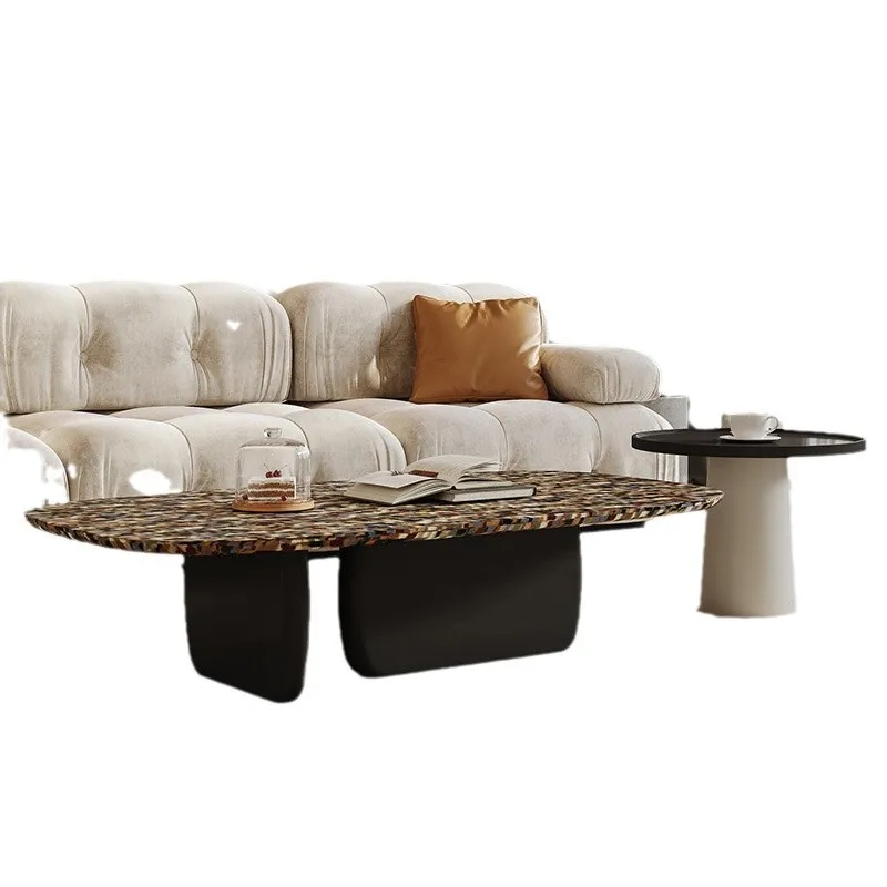 

Light luxury creative art Italian simple coffee table living room small apartment designer rainbow coffee table