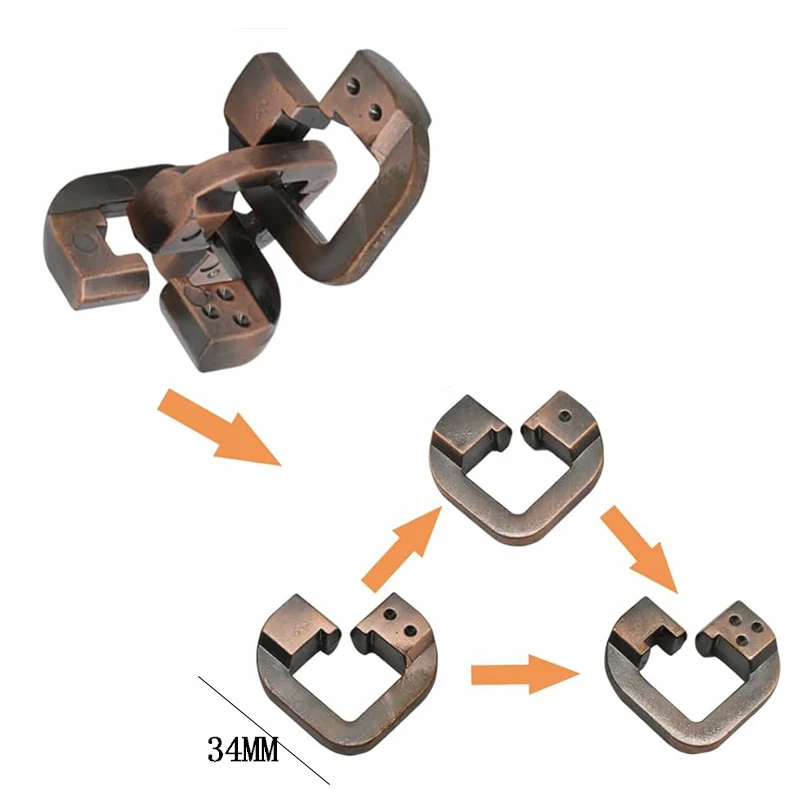 Brother Lock Puzzle in metallo Rompicapo per adulti Bambini Ragazzi Ragazze Mente IQ Test logico Disentanglement Giocattoli educativi Giochi