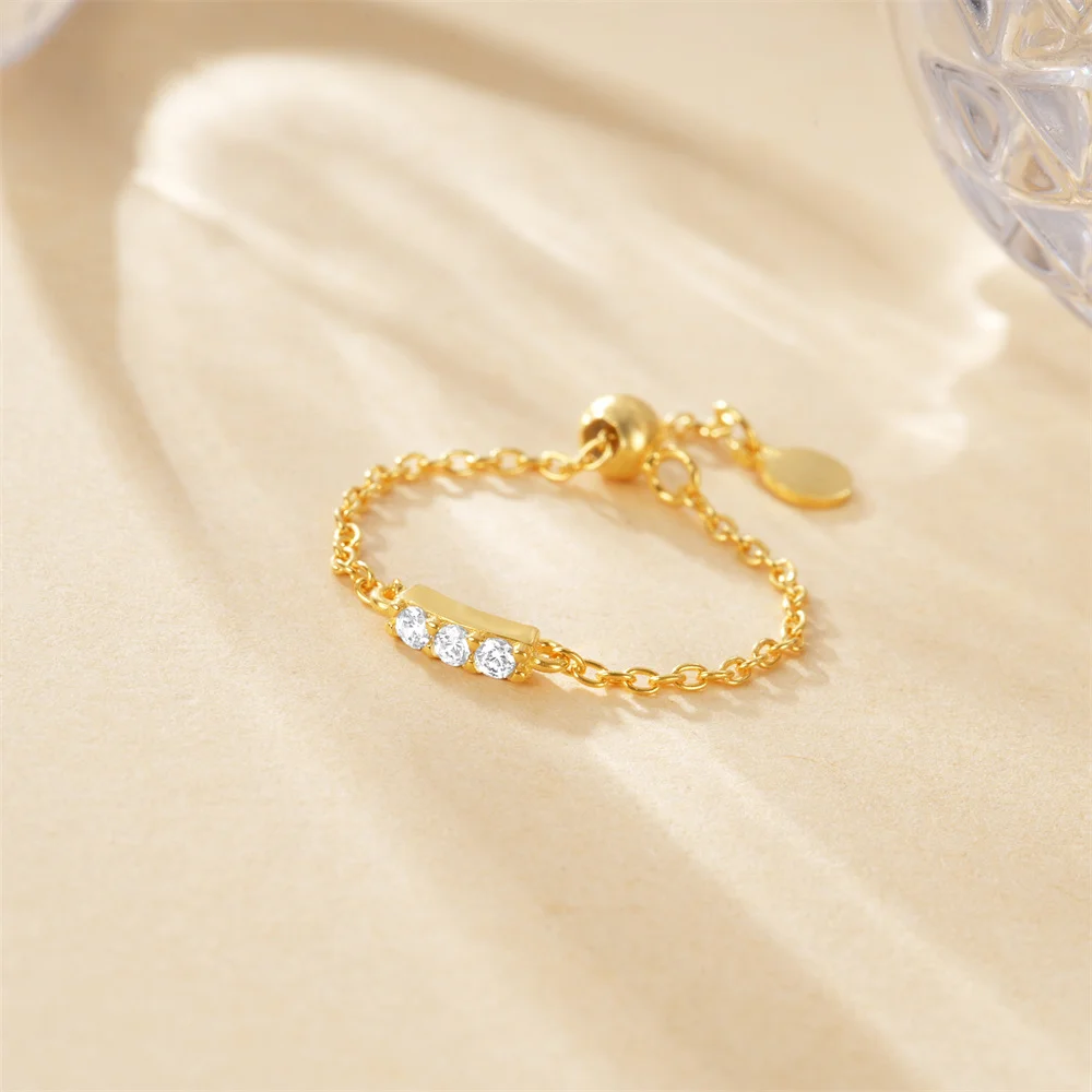 CANNER-Bagues ajustables rondes en argent regardé 925 pour femme, lien en pierre claire, CZ transparent, bague de mariage, cadeau de bijoux