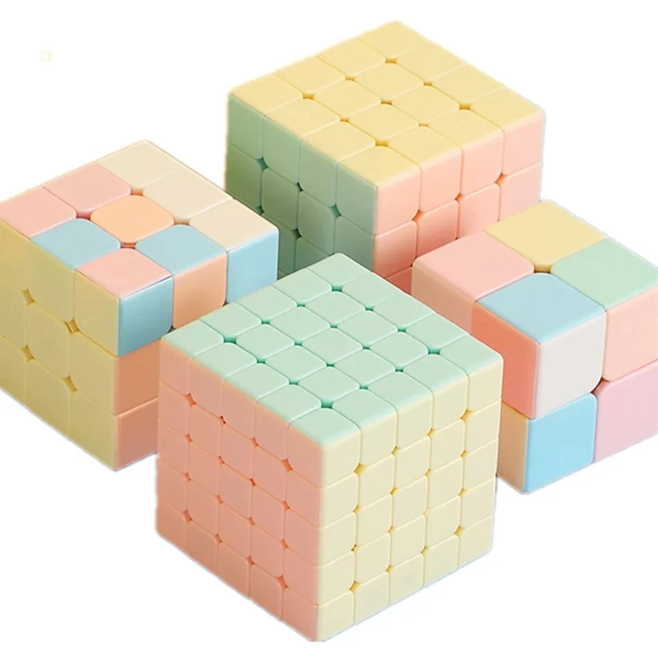 New Macaron Color Magic Cube Shengshou Legend Macaron Stickerless Magic Cube 2x2 3x3 4x4 5x5 Pyramid Macaron Speed Cubo Magico