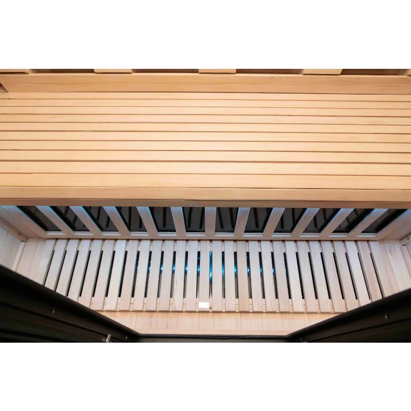ODM OEM Electric Modern Outdoor IR Sauna With Hemlock Solid Wood & Metal Exterior Walls Waterproof Design