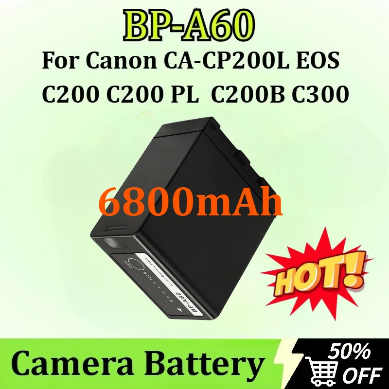 BP-A60 98Wh 6800mAh Replacement Camera Battery for Canon CA-CP200L EOS C200B C300 C200 C200 PL Mark II XF705 Battery
