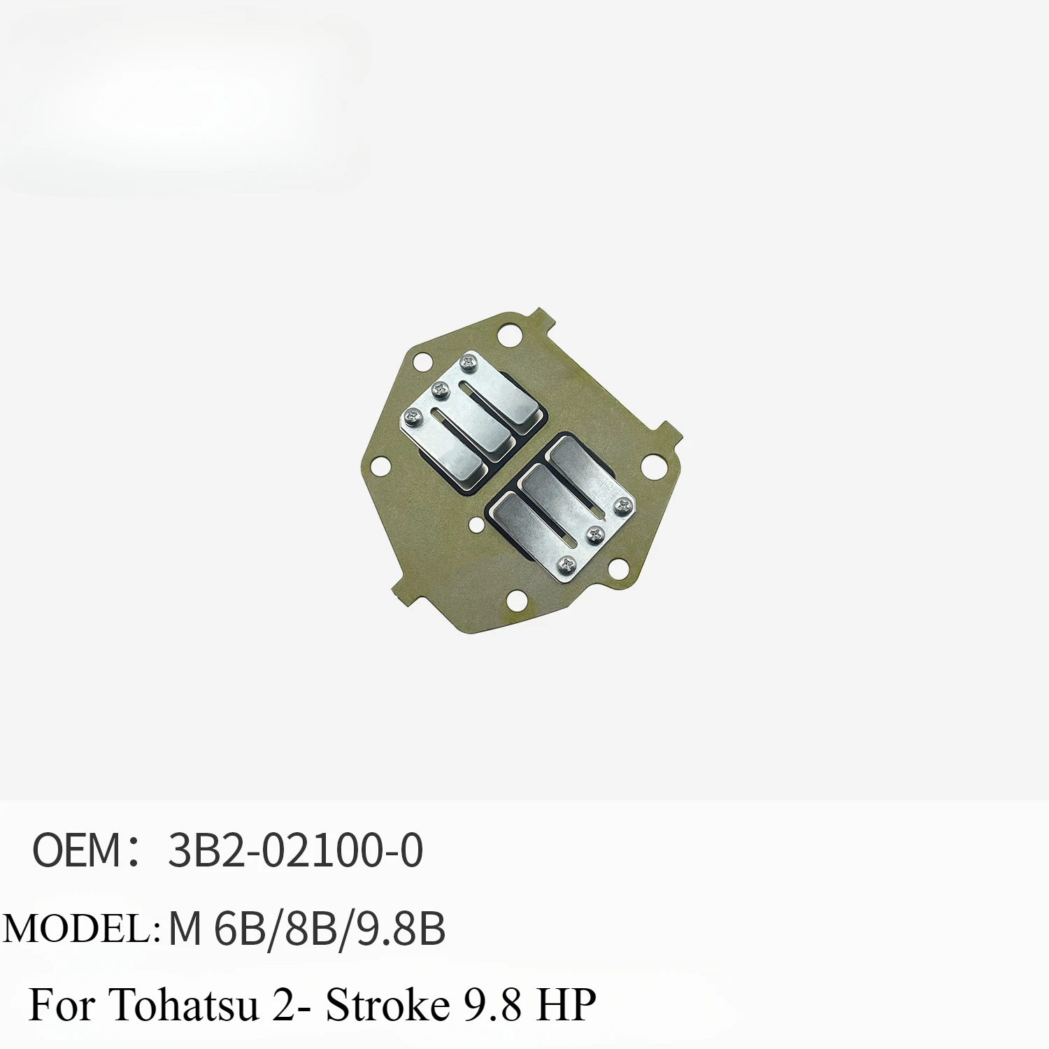 Outboard Engine Boat Motor Intake Valve Assembly for Tohatsu 2 Stroke 9.8HP M6B/8B/9.8B 3B2-02100-0