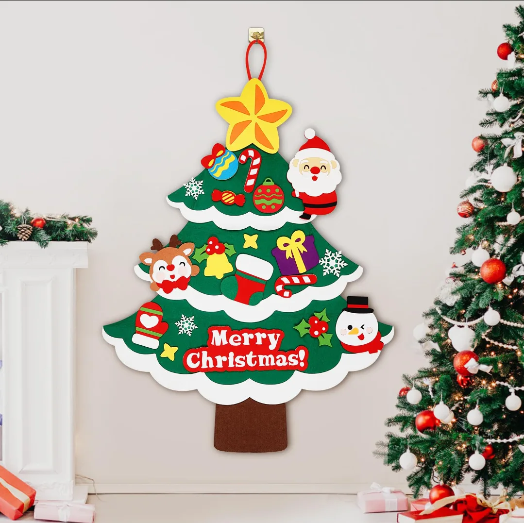 

Kids DIY Christmas Tree Home Decoration Kit Handmade Felt Christmas Tree Craft Diy Set Christmas Supplies Children Gift New Year