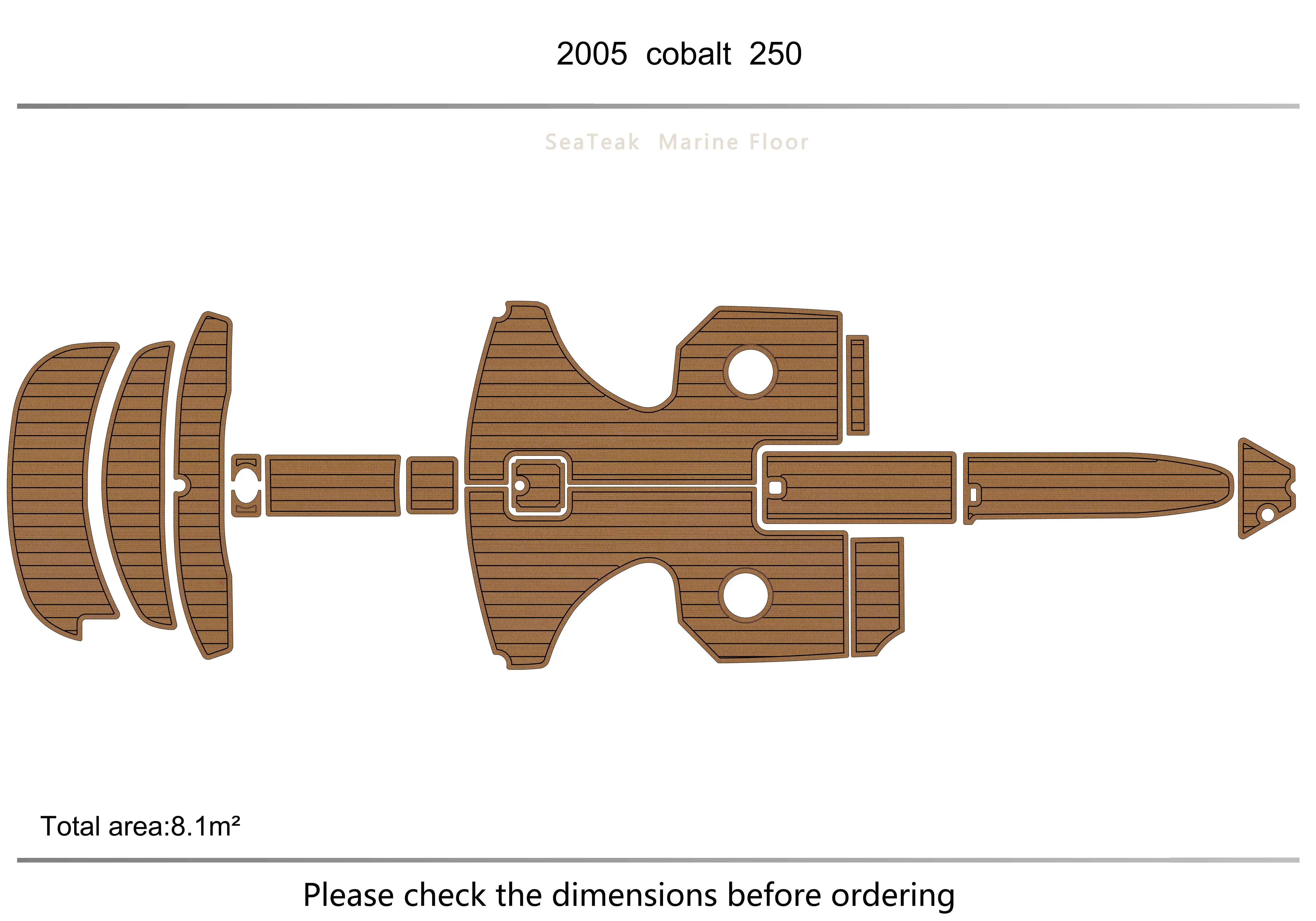 

2005-2007 COBALT 250 Cockpit Swimming platform1/4" 6mm EVA FAUX Water Ski Yacht Fishing Boat Non-slip mat floor