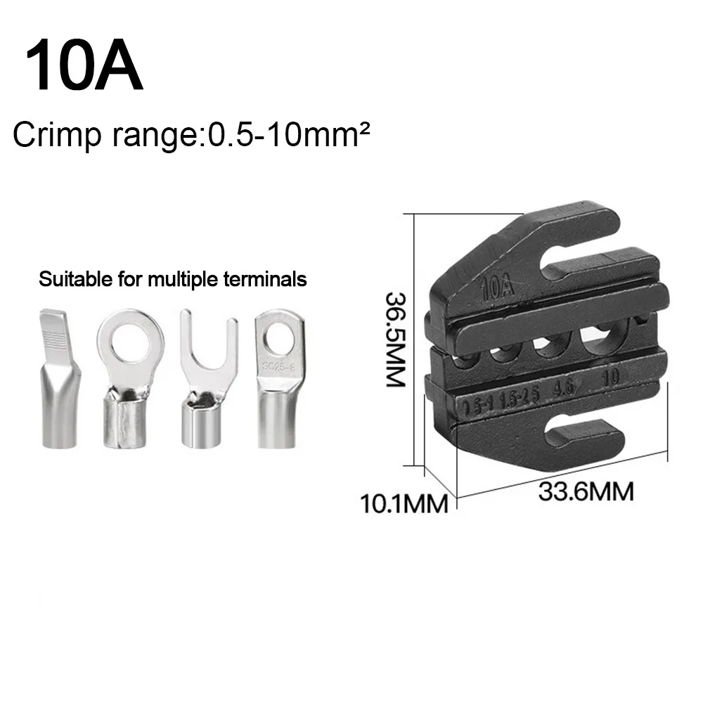 New Black Crimping Pliers Jaw HS03BC/30J/40J 10WF/10A/103 Crimping Terminals Jaw Slot 2546B/35WF/125 Interchangeable Dies