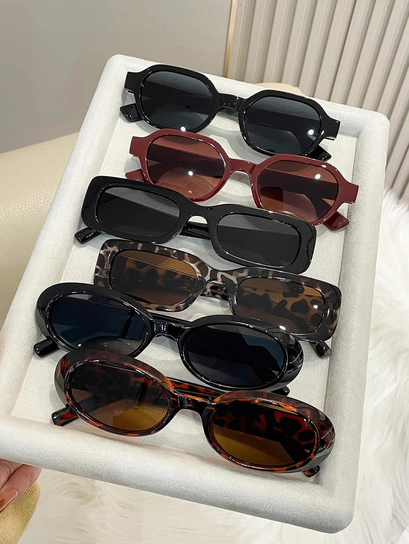 6PCS Unisex Oval Frame Fashion Glasses for Daily Stylish Matching Driving And Street Photography