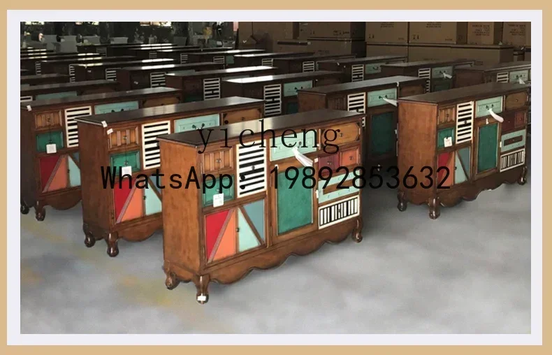 solid wood minimalist entrance cabinet retro home partition modern simple shoe cabinet small apartment storage furniture