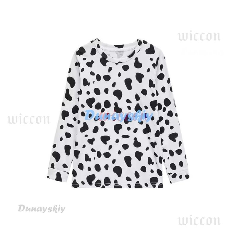 Dog Print Cosplay Tshirt Costume Long Sleeve Short Sleeve Christmas T-shirt Soft Home Suit Night Oversize Graffiti Printing Suit