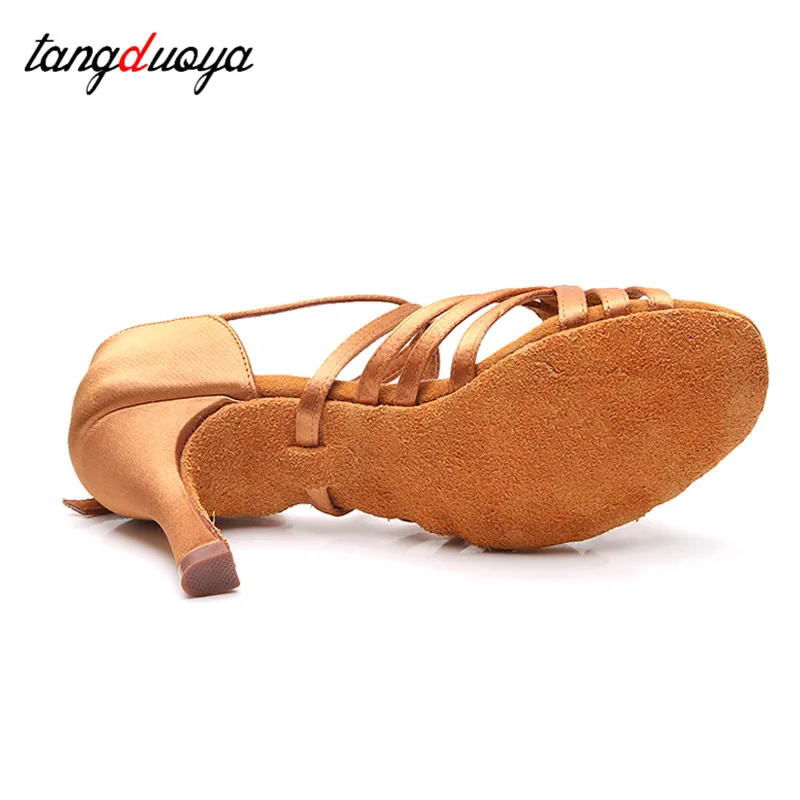 Ballroom Latin Dance Shoes for Women Tango jazz Salsa Dancing Heeled Shoes Professional Heel 5.5/7.5/8.5cm Soft Sole Dance Shoes