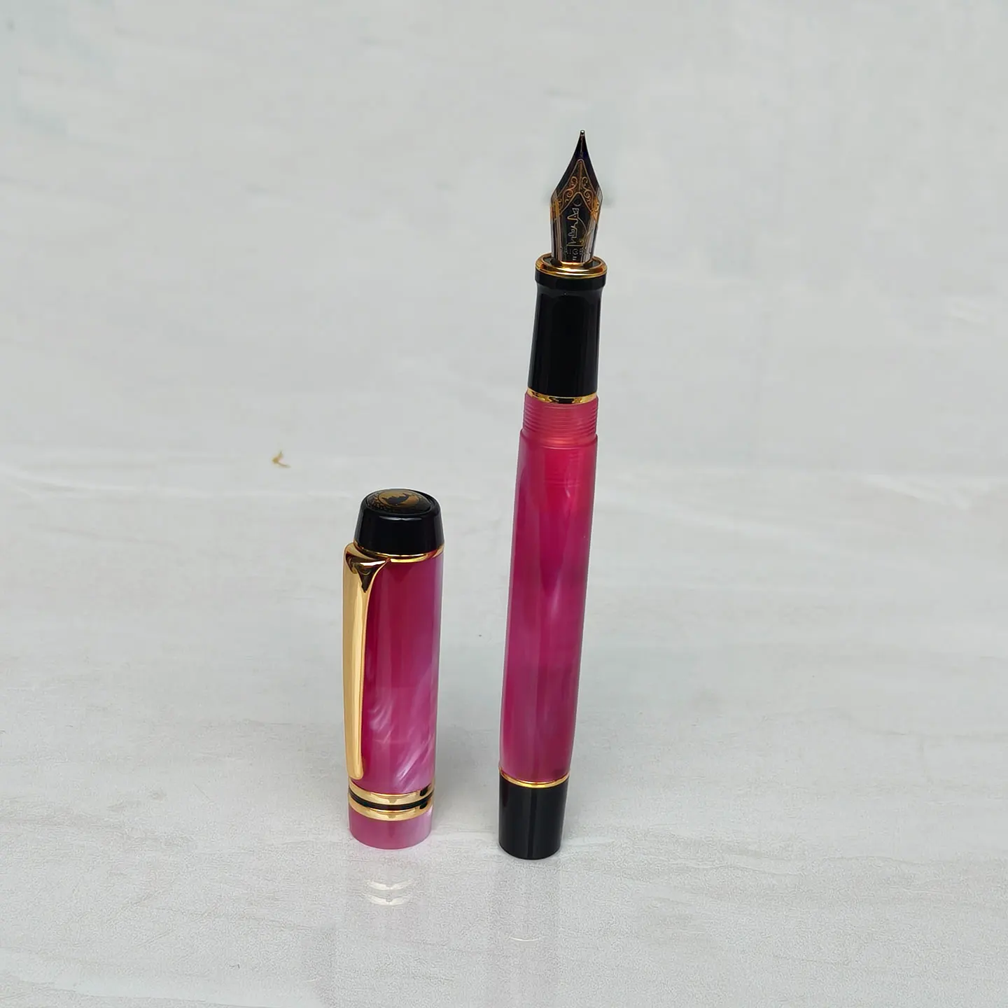 Kaigelu 316 Acrylic Fountain Pen F Nib Blue Brown White Marble Amber Pattern Ink Pen Writing Gift For Students Office Business