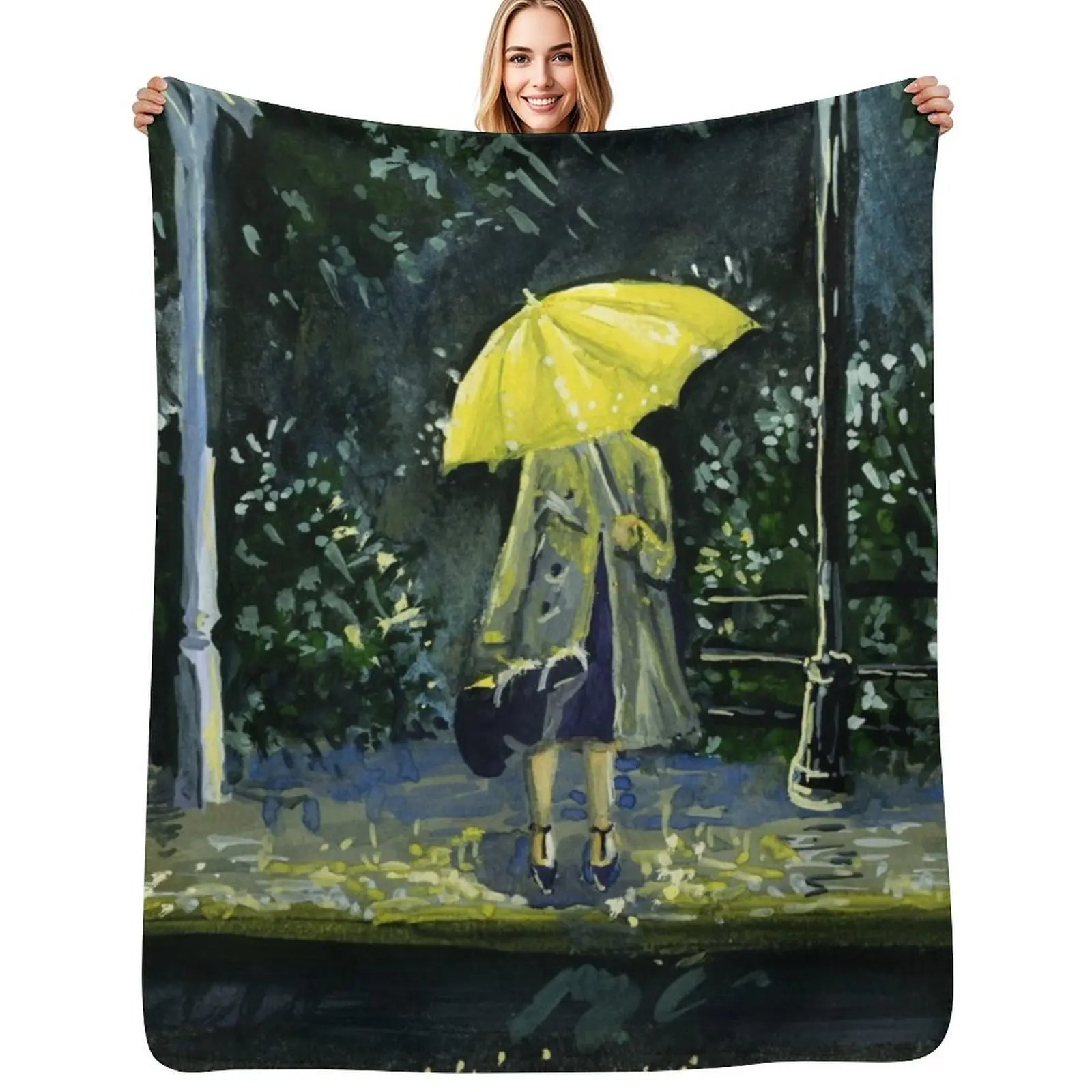 Yellow umbrella part 2 Throw Blanket Versatile Cozy Throw Blanket for All Occasions