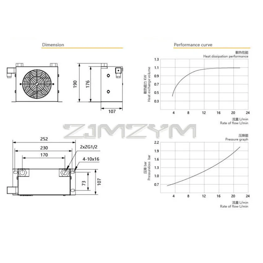 Air Cooling oil cooler AW0607T Air Cooler Radiator 20L/min hydraulic Air Cooler 12V 24V 220V 380V