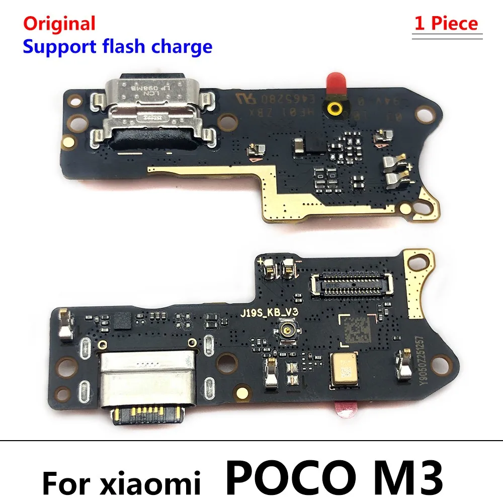 100% Original For Xiaomi Poco M3 / Redmi 9T USB Charger Dock Connector Charging Port Microphone Flex Cable Replacement Parts