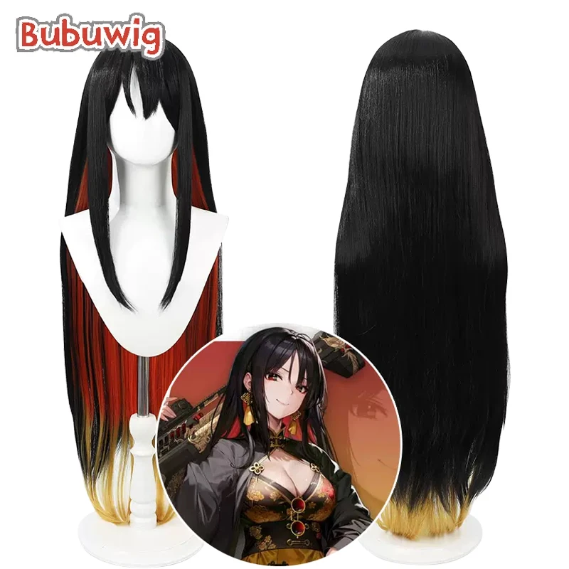 

Bubuwig Synthetic Hair Moran Cosplay Wigs Goddess of Victory: Nikke Moran 80cm Long Straight Mixed Black Wig Heat Resistant