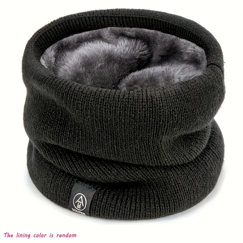 1 Elegant Solid Color Polyester Fiber Scarf with Stretchable Knitted Neck for Men and Women, Suitable for Outdoor Warmth