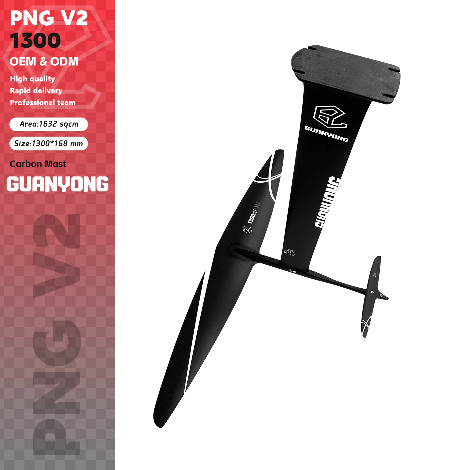 

GY-1300V2 Carbon Fiber Water Wing 1632 Sqcm High-Quality for Kite SUP Surfing And Paddleboarding - Sports Fitness Equipment