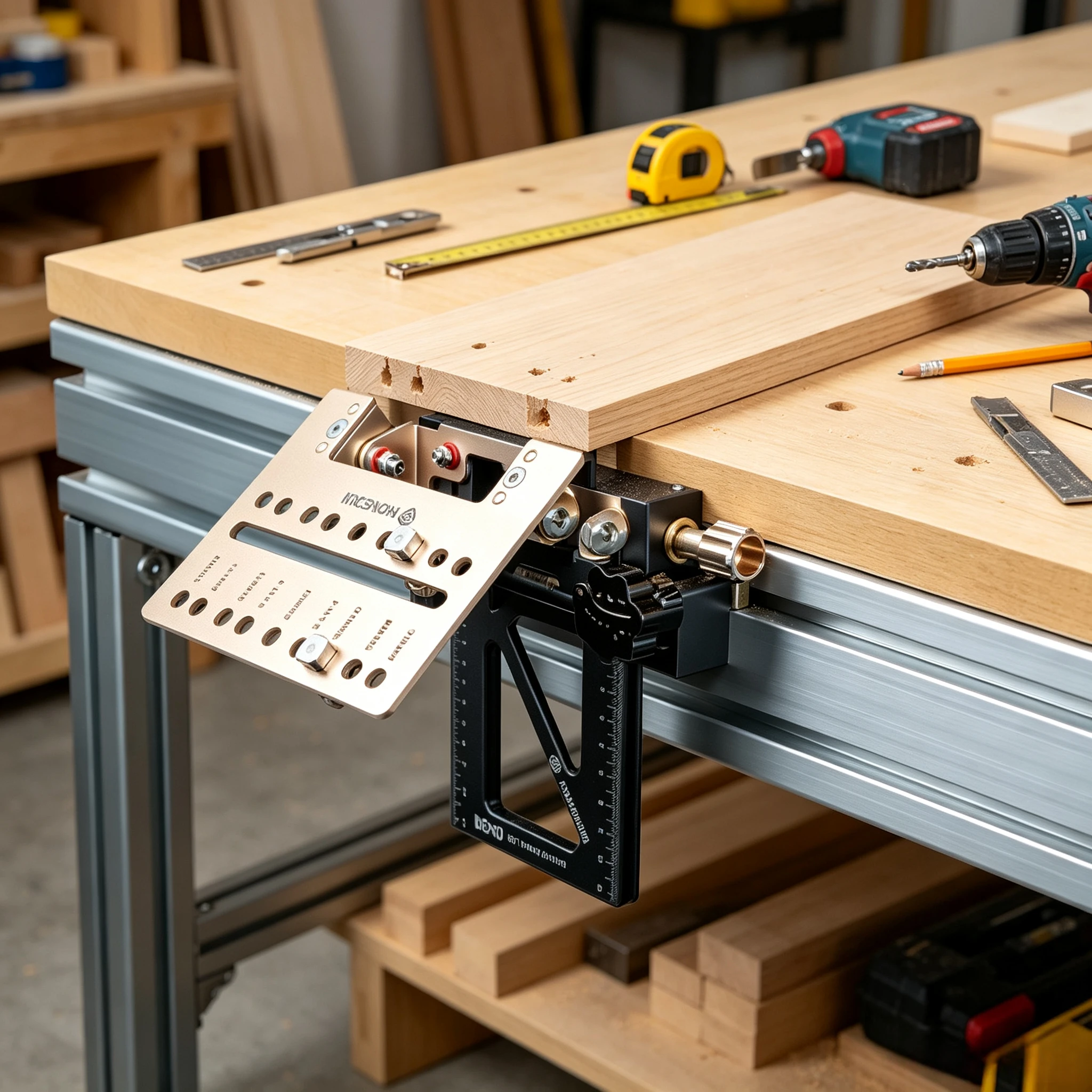 Desktop Woodworking Guide Saw System 20mm Dog Hole Workbench With Flip Hinge Integrated Woodworking Table Accessories