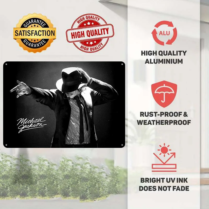 Michael Jackson Performing 3D Texture Printed Poster Custom Vintage Metal Tin Plate Sign for Wall Art Bedroom Decoration Room