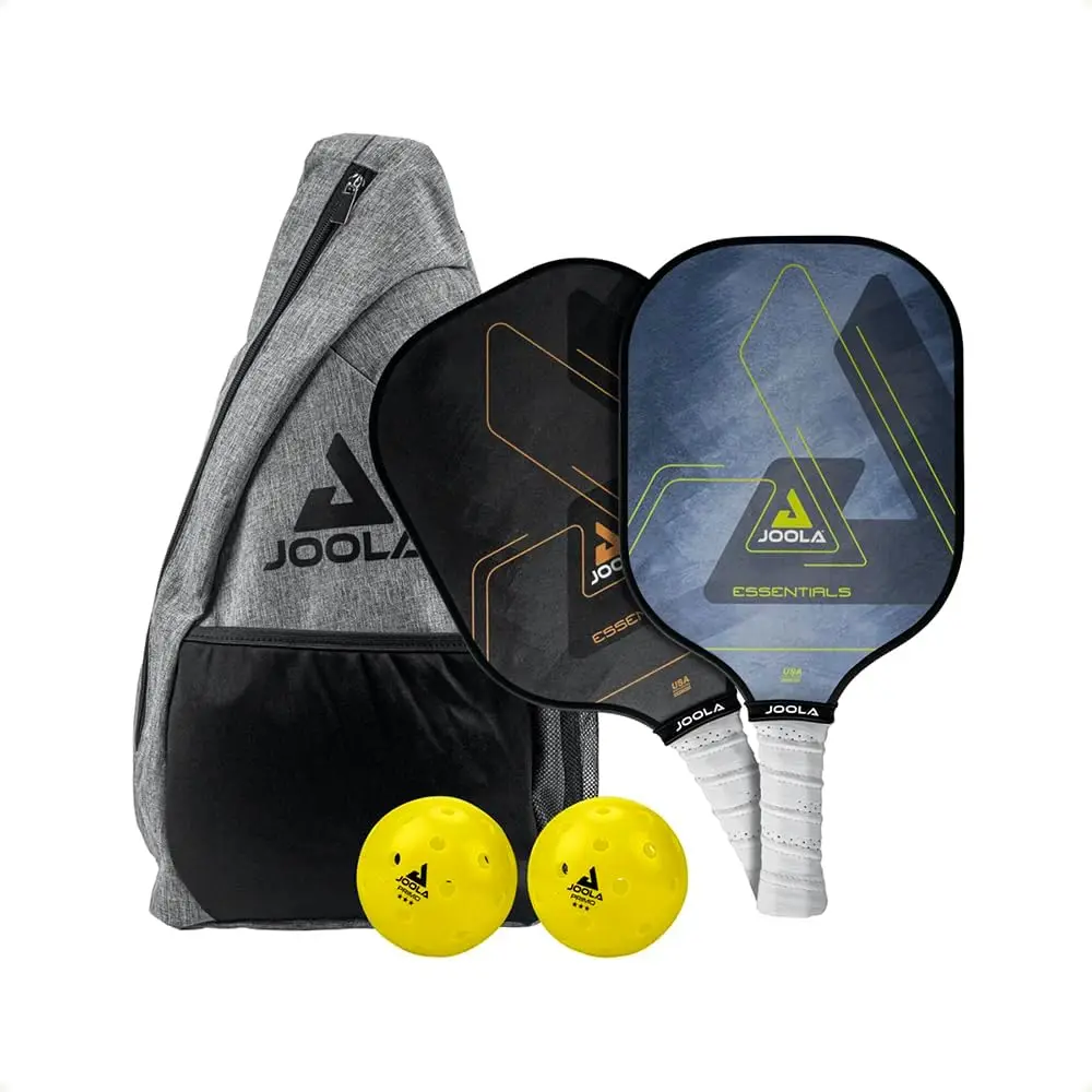 Essentials Pickleball Paddles Set with Reinforced Fiberglass Surface and Honeycomb Polypropylene Core - Includes 2 Pickleball