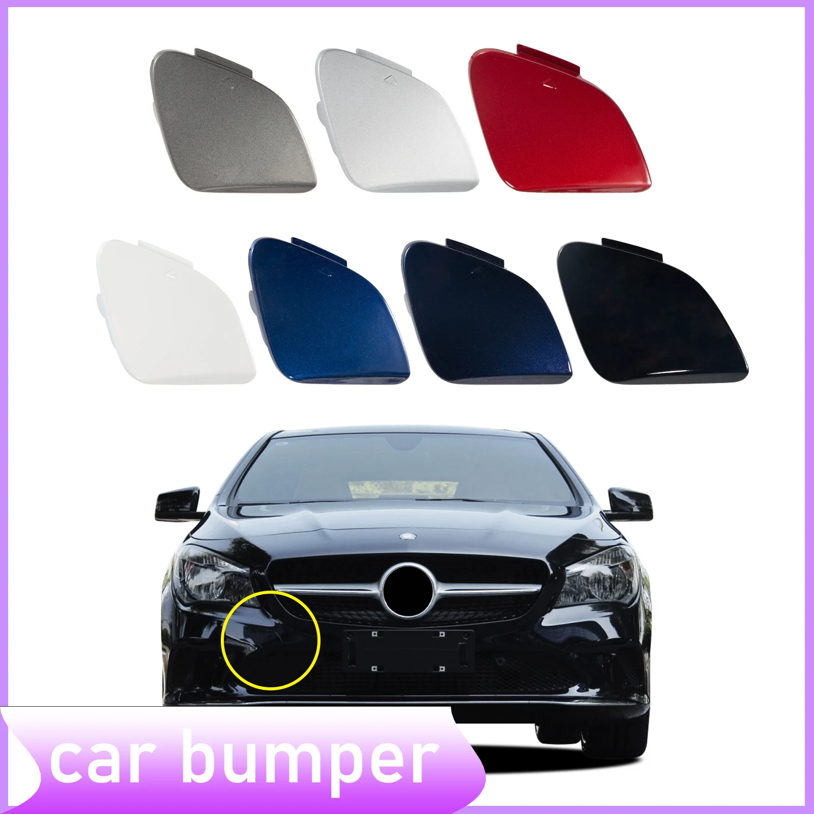 

Front Bumper Tow Hook Cap Towing Eye Cover For Mercedes-Benz CLA-Class Coupe W117 2016 -2020 With Basic Line Package 1178851300