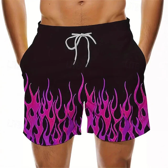 Sommer Strandshorts für Erwachsene Herren, 3D-Druck Kurze Hosen für Outdoor, Schnelltrocknende Strand- und Schwimmshorts – Detail 5