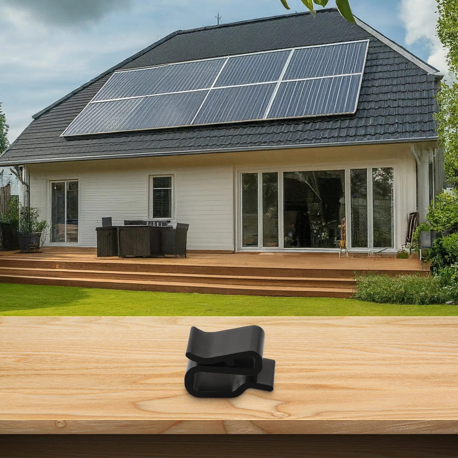 

For Photovoltaic Systems Photovoltaic Cable Clamp 0.98*0.5 In 2.5*1.4 Cm Clip-on Design Compact Design Easy Installation