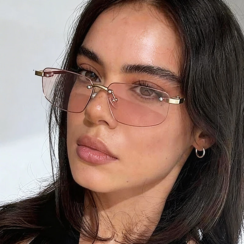

Fashion square-framed non-rimmed European-style ladies sunglasses for daily decoration and matching with glasses