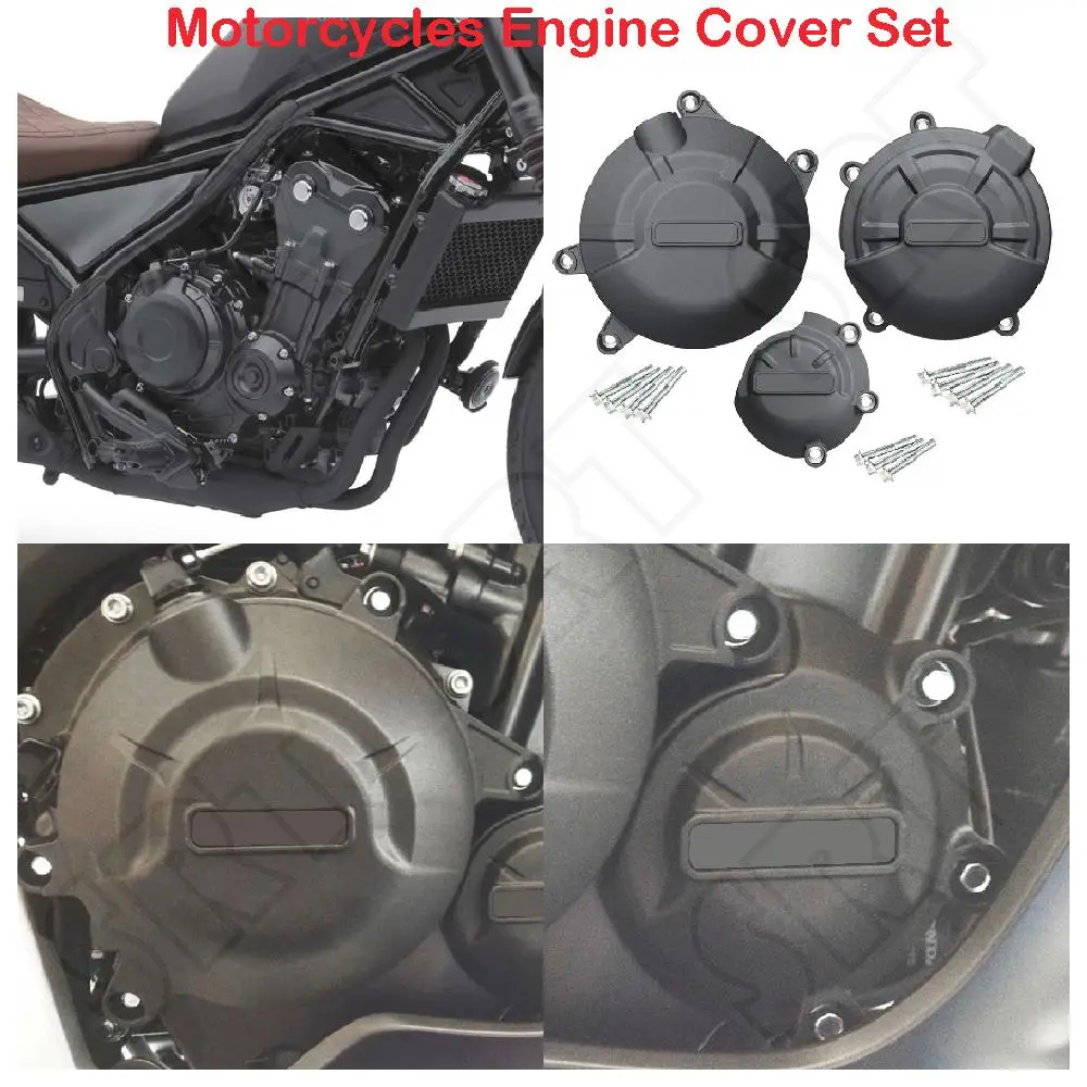 

Fits for Honda CMX 500 Rebel CMX500 ABS 2020 2021 2022 2023 2024 Motorcycle Engine Cover Set Stator Case Protection Guards Kits