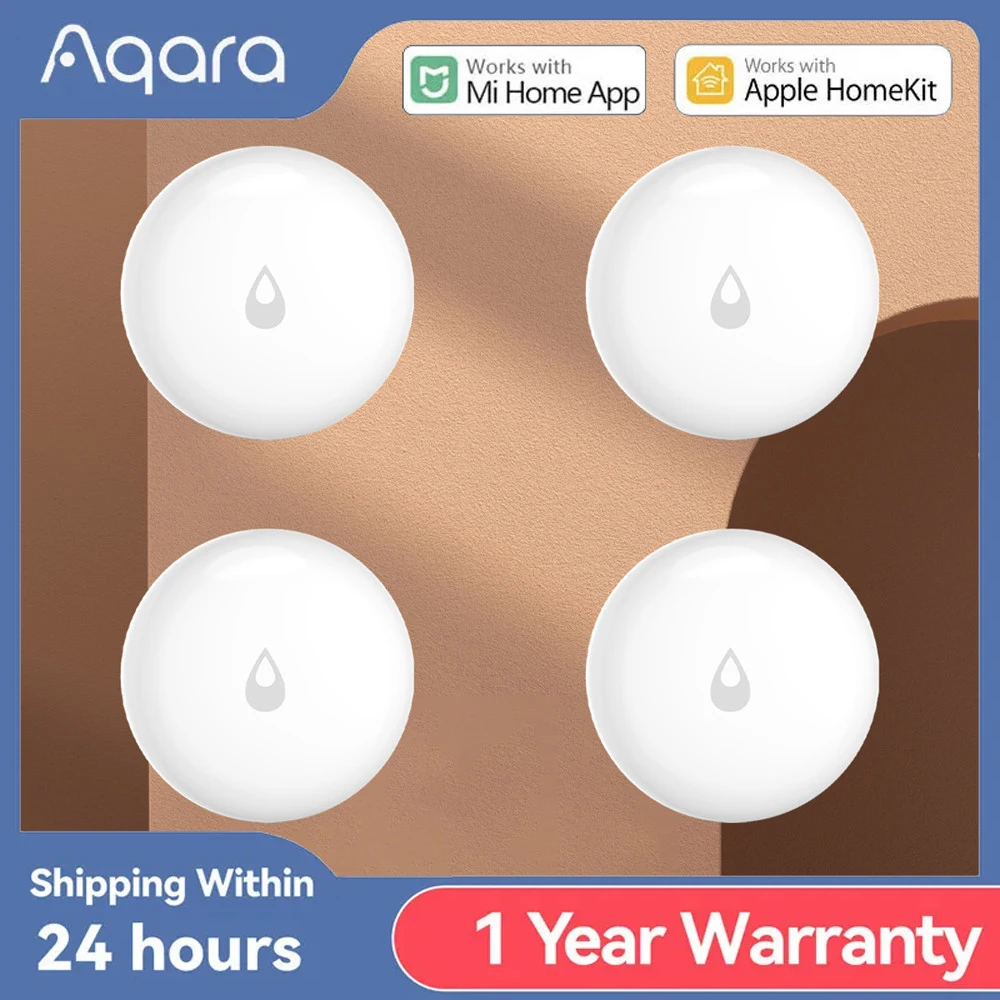 2024 Aqara Water Leak Sensor E1 ZigBee 3.0 Water Immersing Detector Soaking Sensor Alarm Remote Control Work with MiHome Homekit