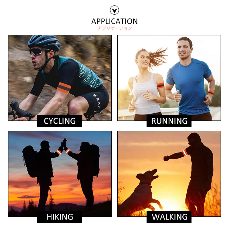 Roadstar 2 قطعة العصابات العاكسة للمعصم الذراع الكاحل الساق عاكس شارة شريط أمان Led سوار للساعة حزام ليلة الرياضية والعتاد