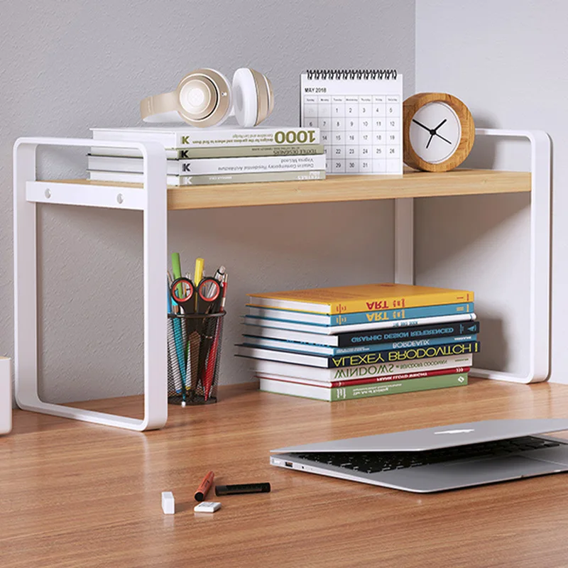 Estante de escritorio, estantería, almacenamiento de escritorio, encimera de oficina multicapa, estante en capas, cosméticos para dormitorio de estudiantes