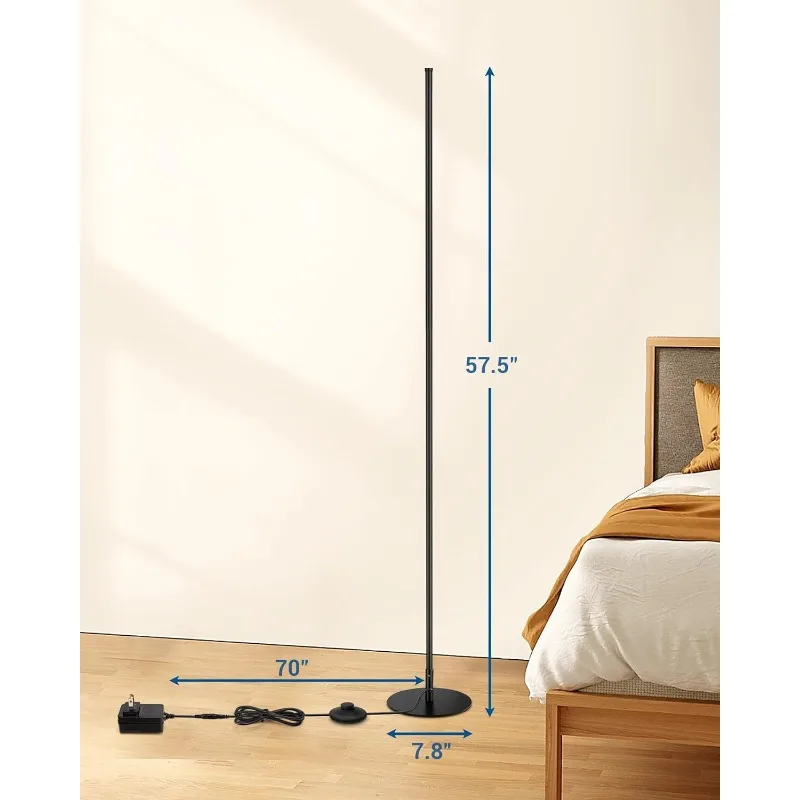 Imagem -06 - Minimalista Led Corner Floor Lamp Dimmable Mood Light Standing Lâmpada Alta para Sala de Estar Quarto Slim Conjunto de 575 in