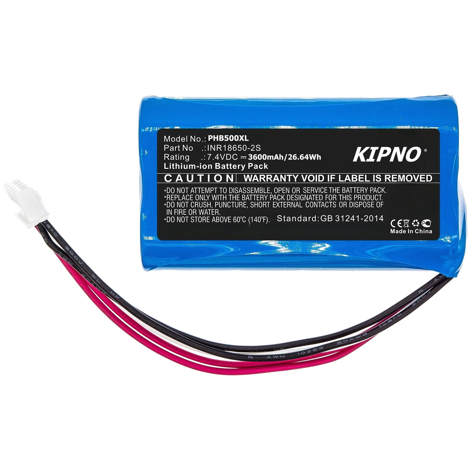 

KIPNO 7.4V 3600mAh Speaker Battery INR18650-2S for Philips SBOQBOX, ShoqBox SB500M, SB500M/00 +TOOL