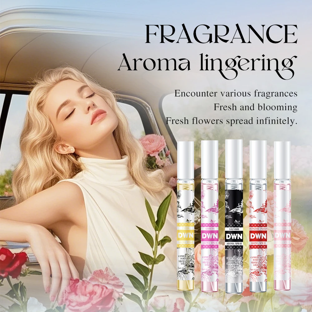 بخاخ عطر عتيق 5 قطع سعة 10 مل مع رائحة زهور رقيقة، معطر هواء محمول للمنزل/السيارة ومزيل الروائح الكريهة. أنا