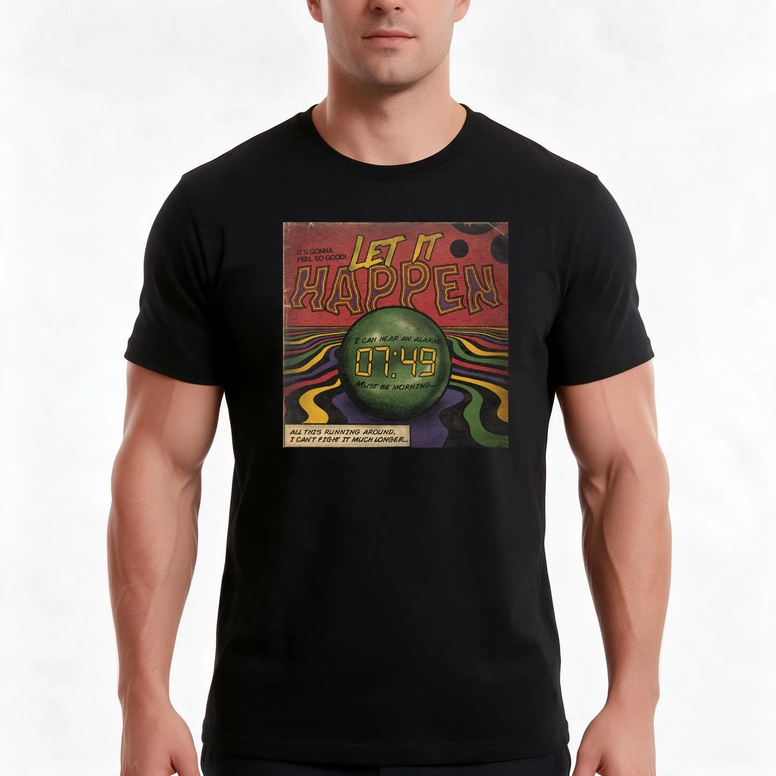 Tame Impala Let it Happen T-Shirt, Summer Casual Cotton Tee, Oversized Streetwear Tops, Vintage Graphic Print, Unisex Men Women