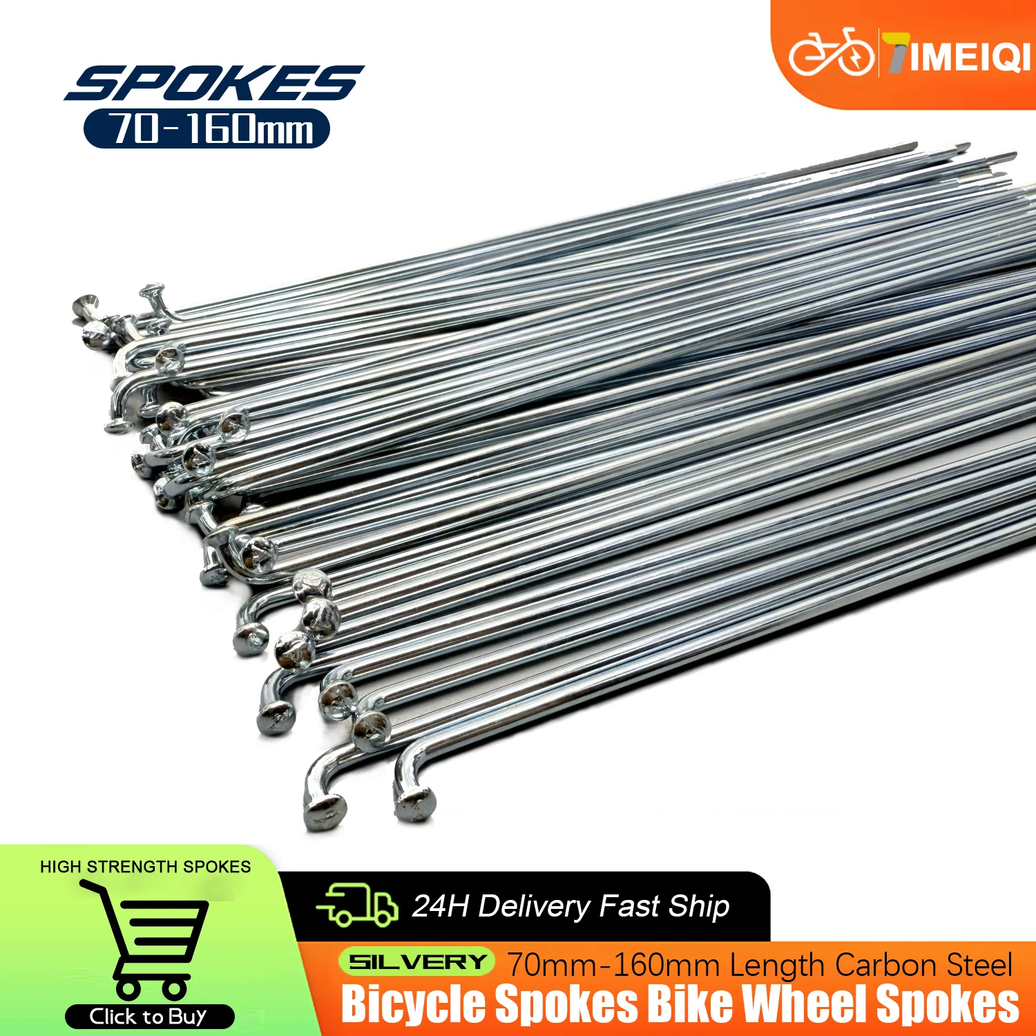 40Pcs Bike Electric Bicycle Spokes 12G 2.5mm Diameter E-Bike Motorcycle Spokes With Nipples 70-160mm Steel Bike Spoke Parts