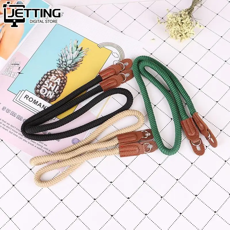 1Pcs Fashion Design Cotton Rope Camera Neck Strap Vintage Shoulder Strap Leather Lanyard