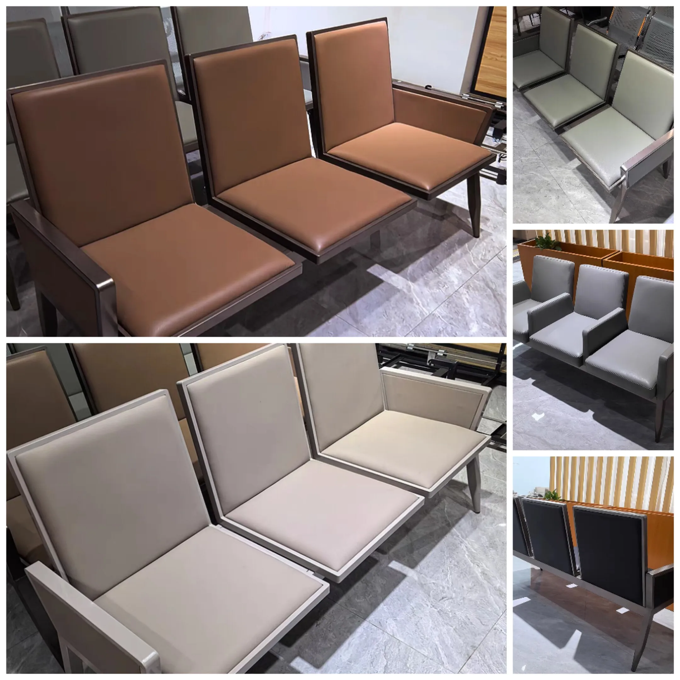 Office sofa three people four people public leisure waiting area clinic chair airport high-speed rail waiting hall row chair