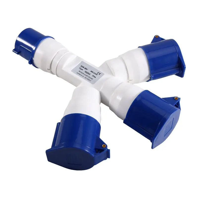 ABUG-32A 3 Pin 3 Way Y-Type Industrial Plug AC380-415V Multi-Function Waterproof Industrial Field Plug