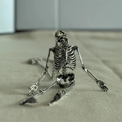 1pc Oversized Movable Human Skeleton Pendant Necklace Suitable for Men's Gothic Punk Style Pendant Halloween Hip-hop Jewelry