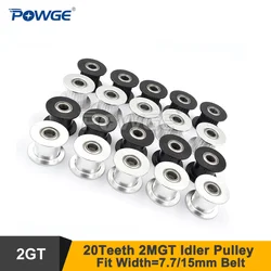 POWGE 2MGT 2GT 20 Teeth Idler Pulley Bore 4/5mm For GT2 Timing Belt Width=7.7/15mm For Creality K1 & BambuLab