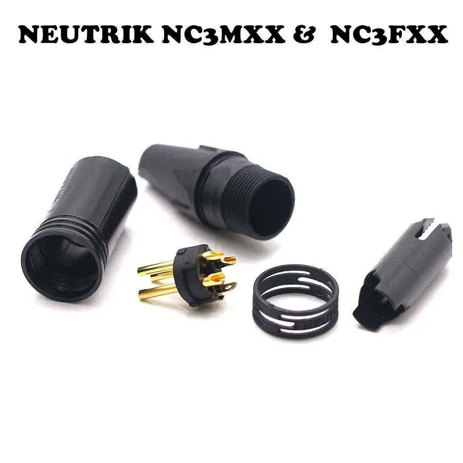 20PCS/lot NEUTRIK XLR connector 10PCS NC3MXX & 10PCS NC3FXX Male et femelle Un ensemble 3 Broches XLR Connecteur avec!