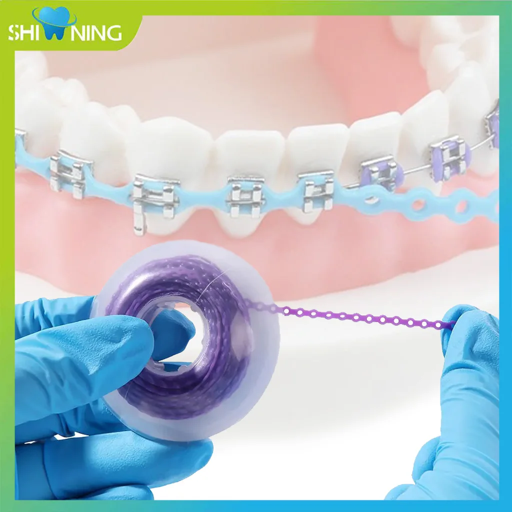 

10 Roll Dental Orthodontic Elastic Ultra Power Chain Rubber Band Continuous/Long/Short 15 Feet/Roll for Braces Ortho Material