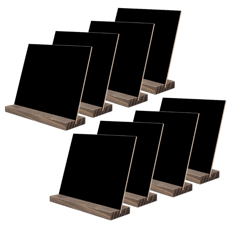 8Pcs Double Sided Chalkboard Sign Small Blackboard with Base Message Board for Wedding Birthday Party Decoration